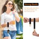 2 x Keychain Wristlet, Stretchy Key Chain for Car Keys with D ring, Cute Scrunchie Wrist Bracelet, Fashion Key Holder for Women Men Girl Teens Teacher, Black