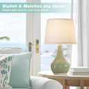 Seealle Modern Green Table Lamps Set of 2 - Bedside Lamps for Night Stands, 19.4" Bedroom Lamps for Living Room Sage Green Lamps with Rocker Switch