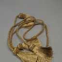 Fenghuangwu Curtain Tiebacks Handmade Decorative Curtain Holdbacks Rope with Tassel (Gold, 2P)