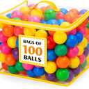 Ball Pit Balls for Toddlers: 50 100 200 Colorful Non-Toxic Balls with BPA-Free, Phthalate-Free, Crush-Resistant Polyethylene Plastic, 2.2 Inches, Perfect Toy for Boys and Girls Play (Rainbow)
