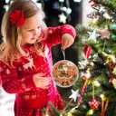 6 x Funny Christmas Ornaments - Santa Dancing Leopard Pattern Clothes 3 - Christmas Ornaments - Christmas Decorations - 3.6 in Acrylic - Funny Gag Gifts - White Elephant - Stocking Stuffers - Funny Gifts