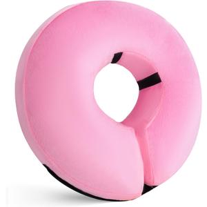 Katoggy Inflatable Dog Cone Collar for After Surgery, Doggie Neck Blow up Donut Recovery ECollar, Soft Adjustable Dog Cone for Dogs and Cats, Pink, Small (Neck: 6"-11")