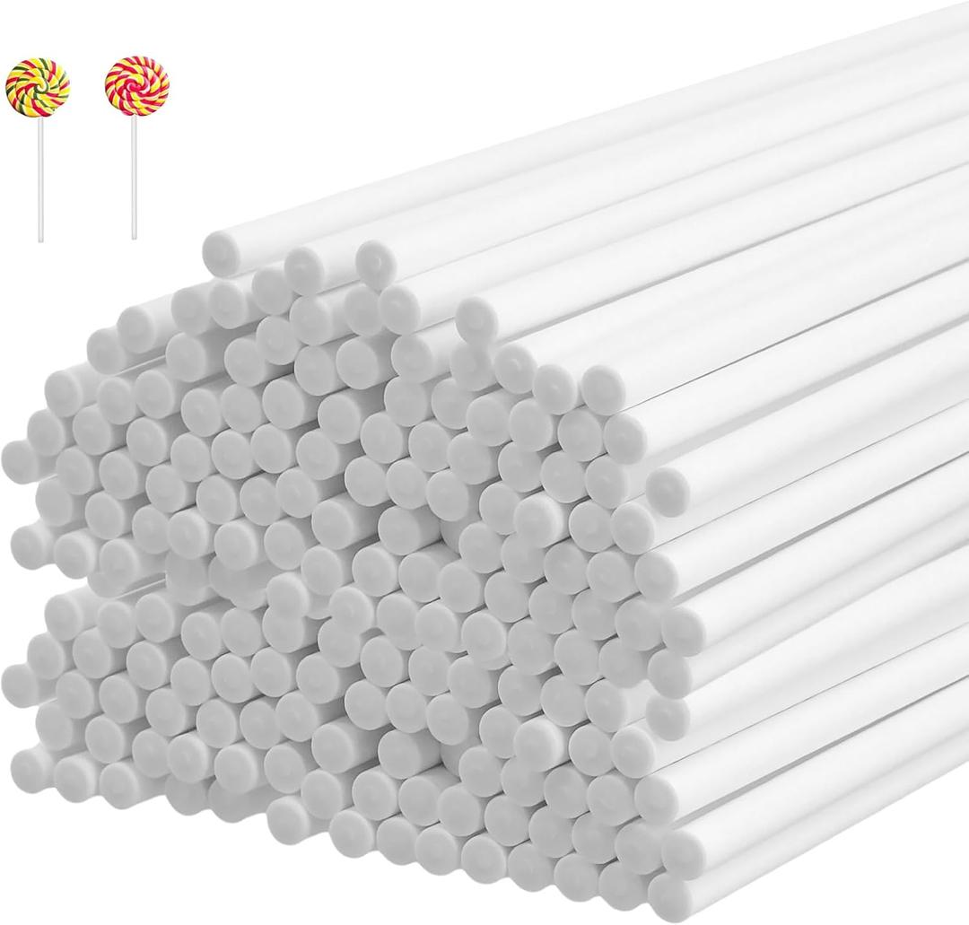 MUKLEI 1500 Pcs Lollipop Sticks, 8 Inch White Paper Candy Sticks, Sucker Stick Cake Topper Sticks for Candy Melt, Dessert, Chocolate