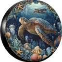Sea Turtles Spare Tire Cover Wheel Protectors Weatherproof Sun Protection Covers Universal for SUV Jeep Travel Trailer 15"