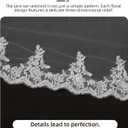 Cathedral Length Wedding Veil Lace Veil Soft Tulle Bridal Veils with Comb (Off White) 1 Tier-118in