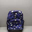 J World Sunrise Kids Rolling Backpack with Wheels for Girls Boys, Roller Bookbag for School, 18 x 13 x 9 Inches, Puffy Star