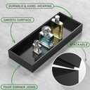Toilet Tank Tray for Modern Black Bathroom Decor Set of 2 Toilet Tank Topper Paper Storage Decorative Organizer Box Wood Vanity Tray for Counter Decor Dresser Tops 15" x 6" x 2" (Black)