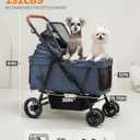 Dog Stroller for Large & Medium Dogs (20132 lbs), Pet Stroller for 2 Small Dogs, Extra Large Heavy Duty, Foldable & Ventilated, Pink or Navy