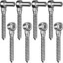 Cast 304 Stainless Steel Gate Hinges Heavy Duty, 4Pack Gate Hinges, M12 Screw Hook and Eye Hinge, Wood Gate Hinge for Wooden Gates Fences (4Pack (M12))