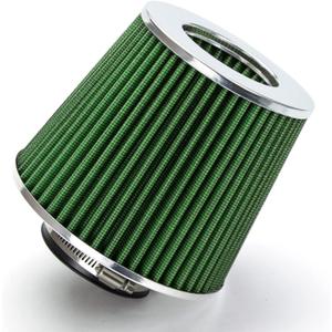 GREEN Inlet Cold Air Intake Cone Replacement Performance Washable Clamp-On Dry Air Filter (2.75")