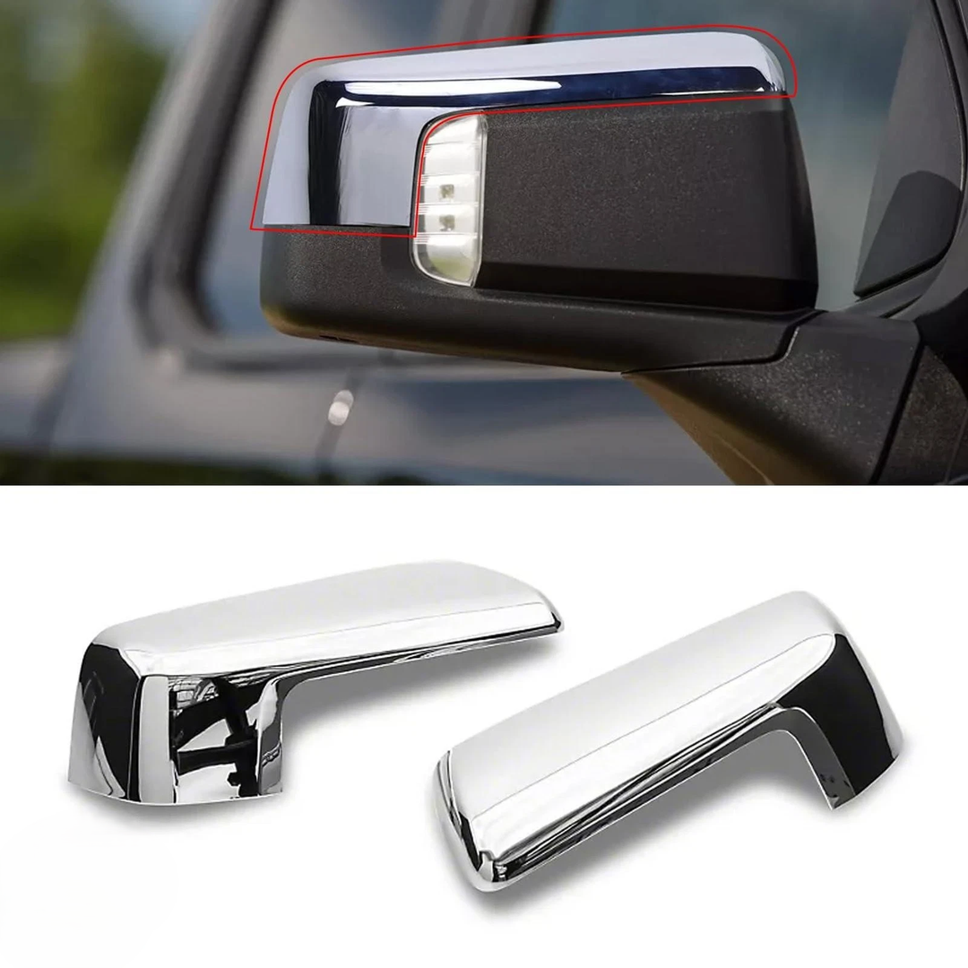 Moonlinks Compatible with 2019-2025 Chevy Silverado 1500 GMC Sierra 1500 Side Mirror Cover, Chrome Plating LH & RH Side Door Exterior Rearview Mirror Cap Trim for Silverado 1500(1 Pair)