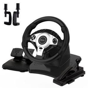 NBCP Racing Wheel with 270/900 Rotation, PC Steering Wheel with Pedals, Dual-Motor Vibration & Gear Shifter for Xbox Series X|S, Xbox One, PS4, PS3, PC, Switch, Xbox 360 Driving Sim Experience