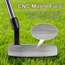 Golf Mallet Putter for Men & Women, Left & Right-Handed Options, CNC Milled Face, Alignment Line, Low Center of Gravity & Stepped Shaft Design for Enabling Smooth and Precise Putting Action