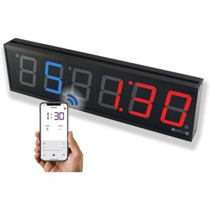 Flex Timer - Gym Edition - Bluetooth App-Controlled Wall Mounted 23" LED Gym Clock with Large 4.0" Digits for Crossfit, Tabata, HIIT, EMOM, MMA, Boxing, Interval Training, Circuits, Workouts