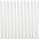 NIKY 10 inch White Taper Candles for Christmas, Set of 12 Unscented Dripless Candlesticks - 8 Hours Long Burning for Home Decor, Wedding, Parties and Special Occasions