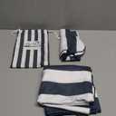 2-Pack Microfiber Beach Towels Set (63"x31.5" + 31.5"x16") | Oversized Quick Dry Sand Free Travel Towel for Beach Pool Gym Camping (Navy Blue)