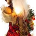 Kurt Adler 10-Light Burgundy and Brown Santa Treetop, 10-Inch