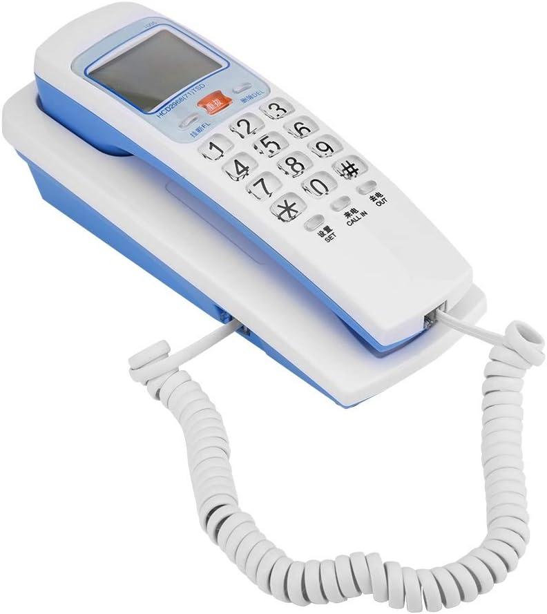 Corded Phone, /DTMF Caller ID Telephone Wall-Mounted Fixed Corded Phone Desk Put Landline Fashion Extension Telephone for Home (White)