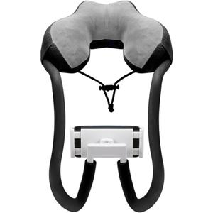 U Pillow Neck Phone Holder for Recording, Neck Pillow Lazy Phone Bracket, 360Rotation Universal Mobile Phone Tablet Stand for Home,Travel, Outdoor (Blue)