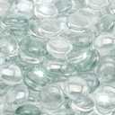 Stanbroil 10-Pound Fire Glass Beads - 1/2 inch Luster Fire Glass Drops for Fireplace Fire Pit | Gas Log Sets | Landscaping | Fish Tank, Crystal Ice Luster