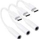 USB C to 3.5mm Headphone Jack Adapter for iPhone 17 Air/16/15 Pro/Pro Max/Plus, 3-Pack Type C Aux Dongle Cable Cord Compatible with iPad, Samsung Galaxy S25/S24/S23/S23/S22/S21Ultra/Note 20, MacBook