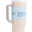 Owala Travel Tumbler SS 40oz Beige Blue Bottle