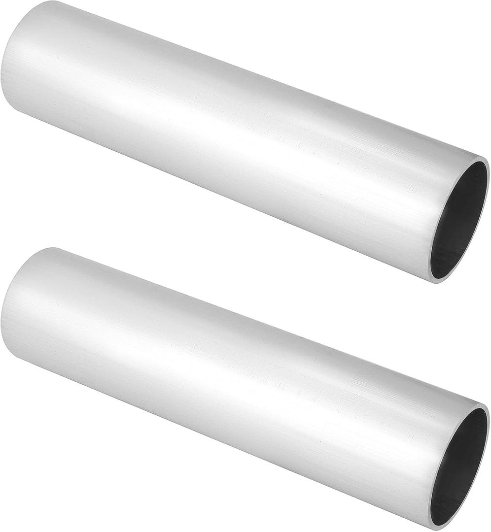 QWORK Straight Intercooler Pipe, 2 Pack Aluminum Pipe Tube Intercooler Pipe, OD 3"(76mm), Length 11.8" (300mm), Air Intake Tube, Brushed