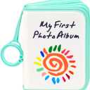 Baby's My First Family Album Holds 21 4x6 Photos, Baby Sun Photo Album Soft Cloth Family Book,My First Photo Book for Baby or Toddlers,Cute Book Gift for Babies Shower Newborns Family Photos (Green)