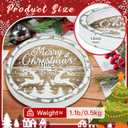 Putuo Decor Round Christmas Serving Tray Christmas Decorations for Home Rustic Decorative Wooden Tray Christmas Tray Serving Platters for Entertaining for Coffee Wine Table Serving (Brown and White)