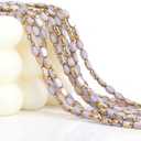 Pack of 3, WTIAN 4mm Gradient Bicone Crystal Glass Beads Small Faceted Bicone Shape Crystal Glass Spacer Beads for Bracelet Necklace Decorative Hand Jewelry Making (AB, 4MM) (Purple)