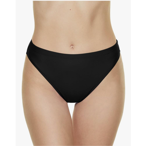Annbon Women's High Cut Bikini Bottoms Mid Rise Tankini Swimsuit Bottom, Black, XS