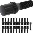 cciyu M12x1.25 Lug Bolts 20Pcs Black Wheel Lug Bolts Shank 28 mm Hex 17mm Wheel Bolts Set with 1 Key Fits for Jeep for Cherokee for Renegade for Dodge for Dart for Fiat 500X