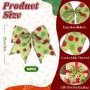 16 Pcs Christmas Tree Bows Decoration, 6 Inch Large Christmas Bows Red Green Dot Bows Ribbons Ornaments Christmas Wreath Decorations for Tree Gift Wrapping Wall Home Front Door Decor