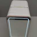 Mini Fridge for Bedroom, 6L/10 Can Skincare Fridge with Dimmable LED Light Mirror for Dorm & Office, Portable Cooler & Warmer Small Compact Refrigerator for Skincare, Makeup and Cosmetics, White