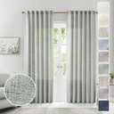 MEETBILY Grey Green Linen Curtains, 96 Inches Long, 2 Panels - Natural Linen Blended Farmhouse Drapes for Living Room, Modern Minimalist Green Semi Sheer Curtains for Bedroom/Home Office