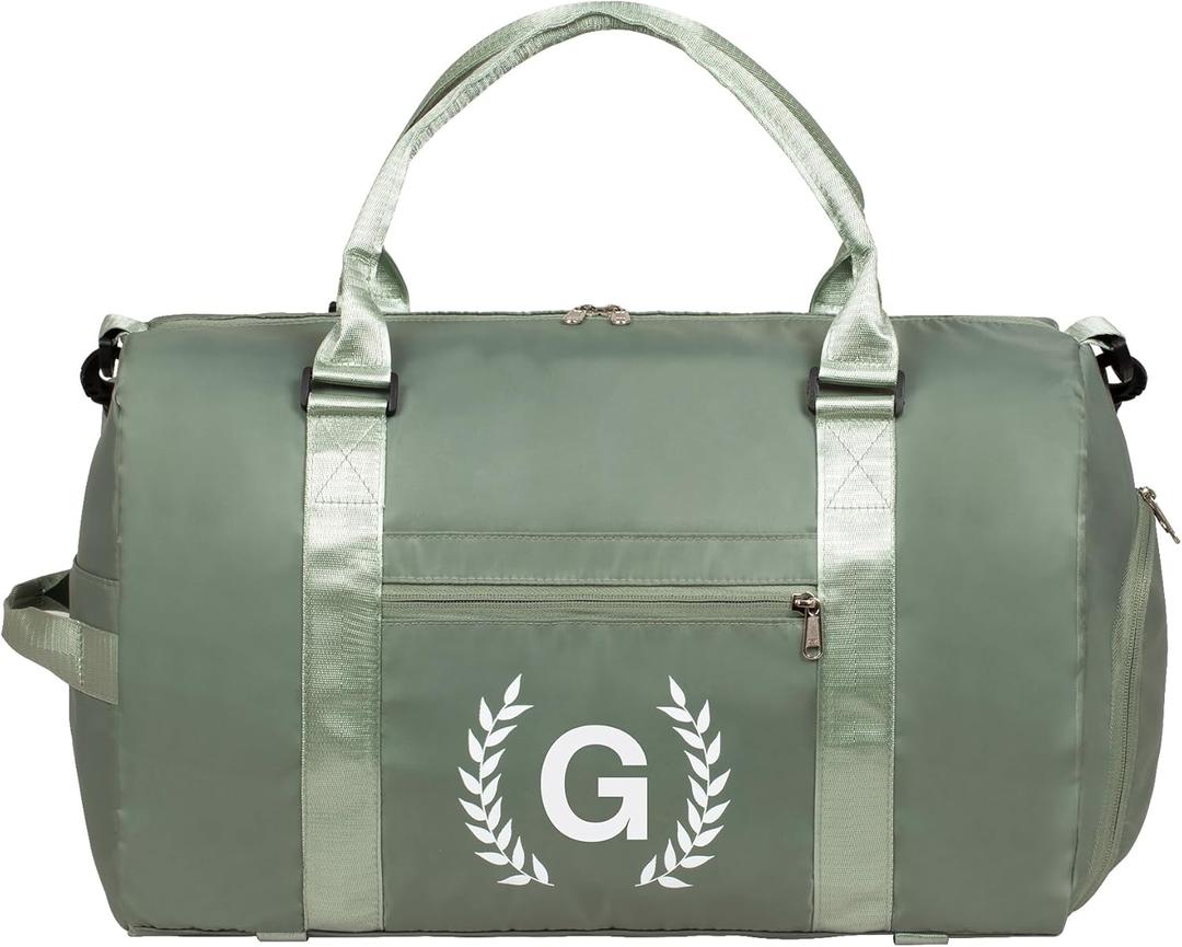 Ysfensha Gym Bag for Women, Personalized Duffle Bag with Shoe Compartment, Sports Bag for Yoga & Dance with Wet Pocket and Mat Strap