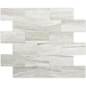 Art3d 10-Pack Peel and Stick Wall Tile for Backsplash, Stick on Stone Tile for Kitchen Bathroom Fireplace Vanitity in Biege Marble (11.3"x13.5")