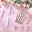 Breast Cancer Awareness Favors Gifts Pink Ribbon Keychains and Pens Bulk with Clear Gift Bags