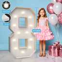 4FT Marquee Light Up Numbers 8,Party Decoration Large Marquee Light Up Letters with Weighted Water Bag,Pre-cut Foam Board Set Can Be Used for Birthdays,Weddings,Baby Anniversaries