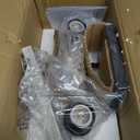 YKLITG 30" Large Farmhouse Bathroom Vanity Light, 3-Light Handmade Wood Vanity Lights with Bubble Glass Shades, Rustic Wall Sconce Over Mirror for Bathroom, Dressing Room, Kitchen .BD051-4-BW