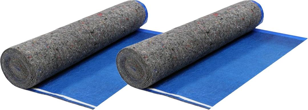 AMERIQUE 200SQFT Super Quiet Felt Underlayment Heavy Duty 3mm Padding with Vapor Barrier & Tape, Royal Blue, Pk of 2, 100SQFT Per Roll