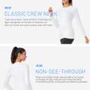 Runhit Women's Long Sleeve Compression Shirt Workout Tops Athletic Base Layer Gym Yoga Running Sports Gear Quick Dry UPF 50+ (White, L)
