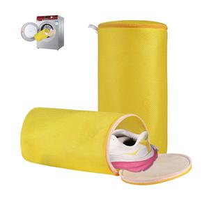 Shoe Washing Machine Bag, Laundry Shoe Bag for Washer and Dryer, Yellow Sandwish Mesh, 2L(8x15in) Pack of 2
