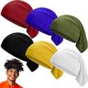SATINIOR 6 Pieces Dreadlock Bands for Men Unisex Spandex Long Head Tube Headband Dread Lock Hair Accessories Wraps for Men Women Hair Accessories, 6 Colors(Cute Color)