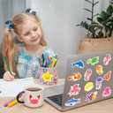 Glow in The Dark Cute Ocean Animals Water Bottle Stickers for Kids, 50 Pcs Colorful Cartoon Sea Animals Vinyl Waterproof Laptop Decals, Skateboard Mugs Phone Case Luggage Scrapbook Decor (Luminescent-228kshr)