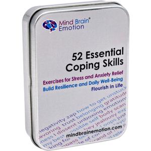 Mind Brain Emotion 52 Essential Coping Skills Cards - Self Care Exercises for Stress and Social Anxiety Relief - Resilience, Emotional Agility, Confidence Therapy Games for Teens, Adults