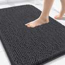 Arotive Bathroom Rugs 30x20, Extra Soft Absorbent Shaggy Chenille Bath Rugs, Machine Washable Rubber Backing Non-Slip Bath Mats for Bathroom Floor Tub and Shower, Home Decor Accessories, Dark Grey
