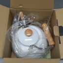 ROCKURWOK Tea Kettle, Tea Pot with Cool Touch Ergonomic Handle, Teapot Food Grade Stainless Steel, Tea Kettle Stovetop, Kettle Teapot, Whistling Tea Kettle, Tea Pot, 2.7 Quart (White)