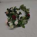 Ling's Moment 5FT Dusty Rose Artificial Flower Garland Blush Rose Leaves Floral Garland Arch Flowers Vine for Wedding Party Backdrop Decor Mantel Home Table Centerpieces Wall Decorations Cream