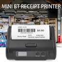 Walfront Thermal Receipt Printer 4in Wireless BT USB Connection POS Printer for Retail Market Delivery Tickets Fast Printing 203dpi Resolution